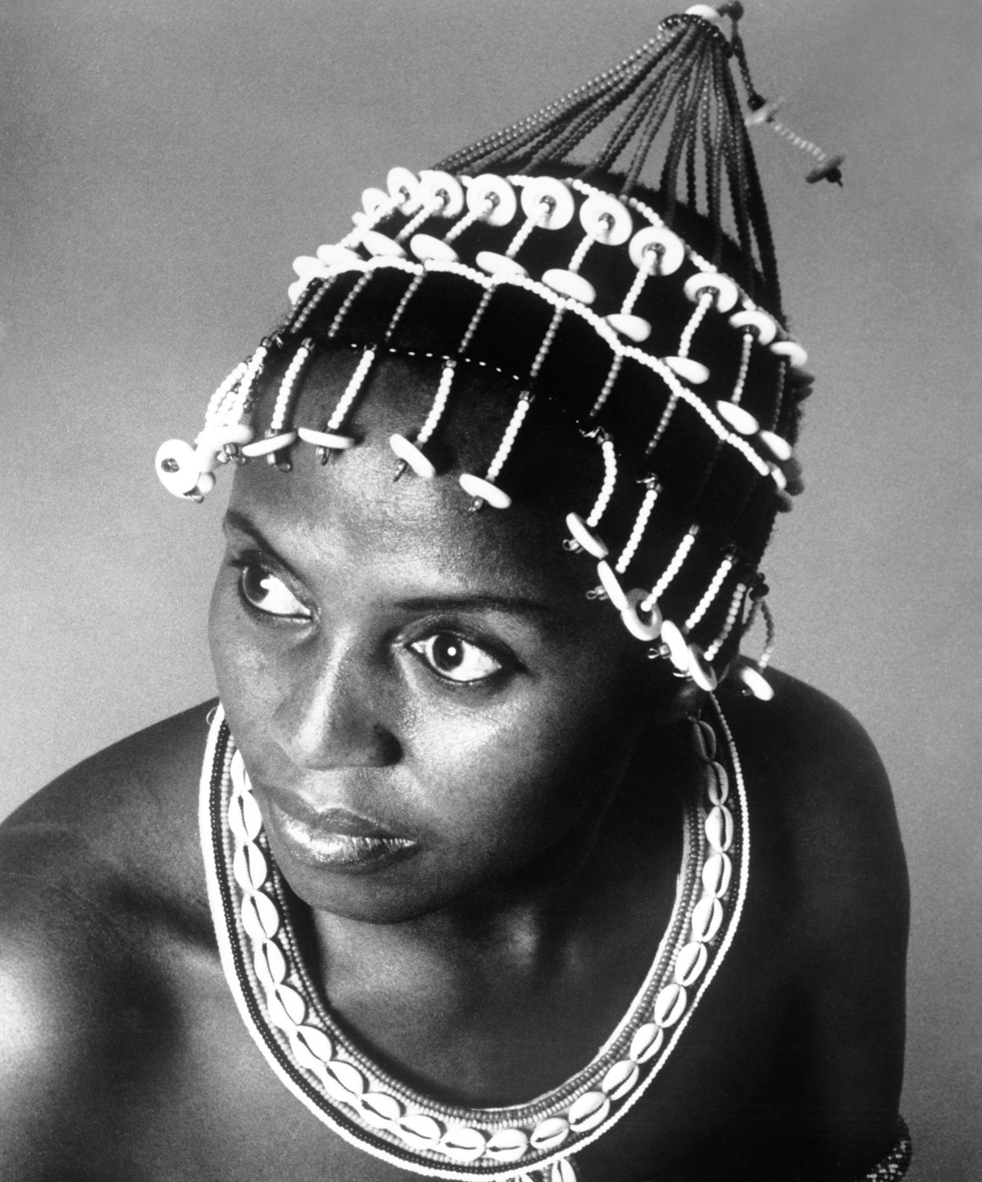 Miriam Makeba press photo, circa 1970. Photo via Michael Ochs Archives/Getty Images.